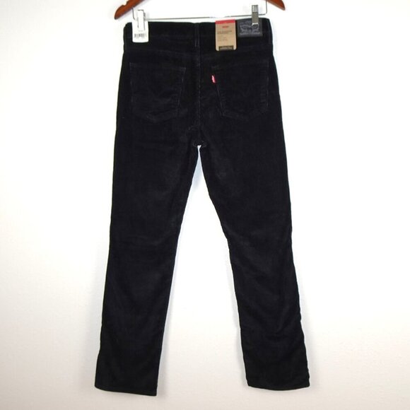 Levi's Corduroy Jeans Women's Size 29x30 Black Shaping Straight Slimming - Picture 4 of 9
